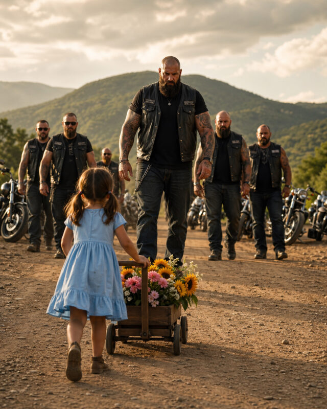 Ein kleines Mädchen schenkt einem gefürchteten Biker Blumen… ohne zu wissen, dass sie damit eine zerbrochene Vergangenheit weckt und einen Sturm aus Wut, Tränen und unerwarteter Rache auslöst