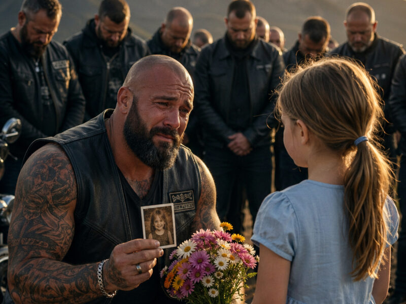 Ein kleines Mädchen schenkt einem gefürchteten Biker Blumen… ohne zu wissen, dass sie damit eine zerbrochene Vergangenheit weckt und einen Sturm aus Wut, Tränen und unerwarteter Rache auslöst