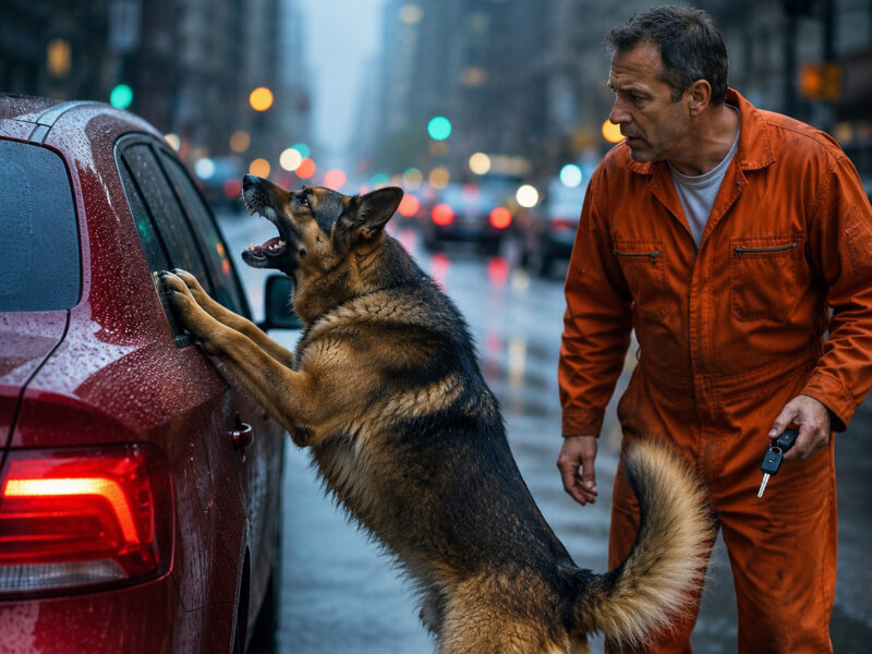 Als die Polizei schließlich den Kofferraum des Autos öffnete, erstarrten alle… und sie verstanden sofort, warum dieser Hund verzweifelt versucht hatte, ihn zu öffnen
