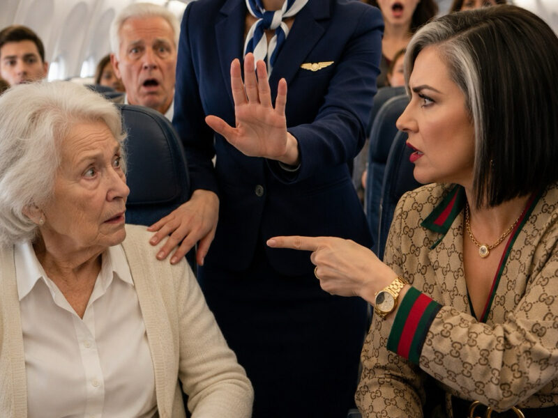 Als eine wohlhabende Passagierin verlangte, dass meine Großmutter, die an Parkinson leidet, aus der Business Class verwiesen wird, weil „ihre Hände zu sehr zittern“, breitete sich eine eisige Stille im Flugzeug aus