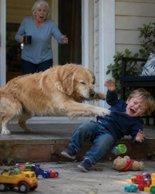 Wir wollten unseren alten blinden Hund loswerden... Er war seit Jahren nicht mehr gerannt… bis zu dem Tag, an dem er meinen Enkel brutal von der Veranda stieß...