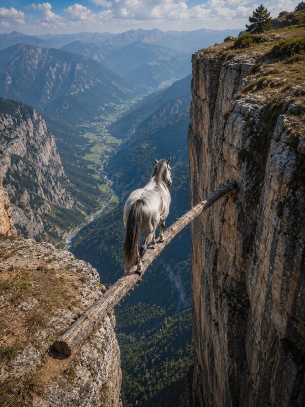 Alle glaubten, dass dieses Pferd direkt vor ihren Augen sterben würde... Doch niemand wusste, warum es auf dieser Klippe sein Leben aufs Spiel setzte