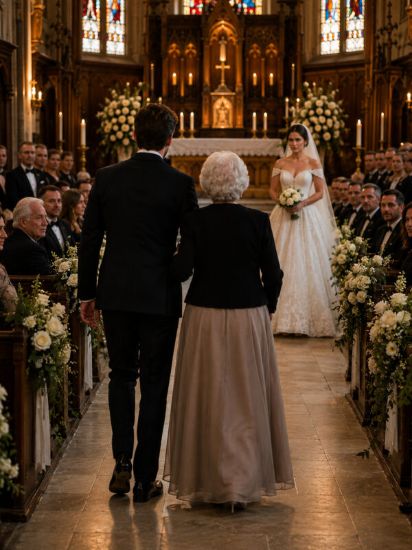 „Die verlobte meines stiefsons sagte zu mir: ‚nur echte mütter dürfen in der ersten reihe sitzen.‘ also sah ich mir die hochzeit von ganz hinten an … bis mein sohn sich umdrehte“