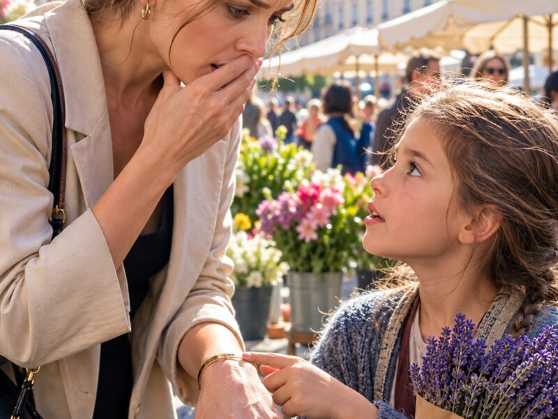 Ein kleines Mädchen verkauft Blumensträuße, um ihre Mutter zu retten… Dann enthüllt ein einfacher Satz über ein goldenes Armband ein seit dreißig Jahren verborgenes Familiengeheimnis
