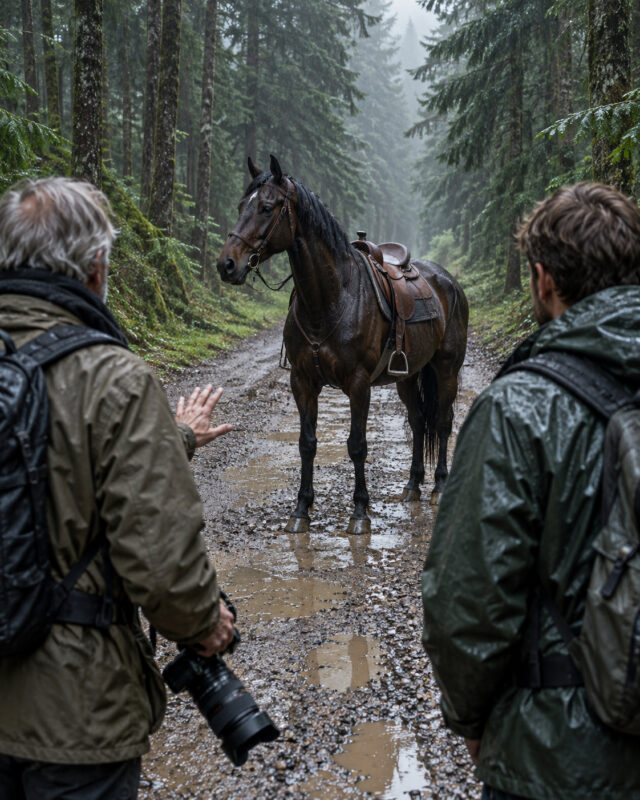 Ein Fotografenpaar entdeckt mitten im Wald ein Pferd, das sich äußerst merkwürdig verhält. Das Tier weigert sich hartnäckig, sie weitergehen zu lassen. Als sie schließlich begreifen, worauf es sie aufmerksam machen will, rufen sie sofort den Rettungsdienst...