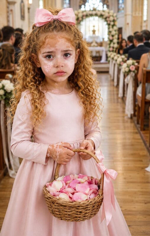 Meine Schwiegermutter hat meine sechsjährige Tochter an meinem Hochzeitstag gedemütigt … Meine Schwiegermutter zwang meine sechsjährige Tochter, ihr Blumenmädchenkleid auszuziehen, weil ihrer Meinung nach „ihre Haut die Fotos ruinieren würde“. Während der Trauung sagte ich nichts. Aber bevor der Hochzeitsempfang vorbei war, sollte sie genau verstehen, wie es sich anfühlt, gedemütigt zu werden, weil man nicht „perfekt“ aussieht