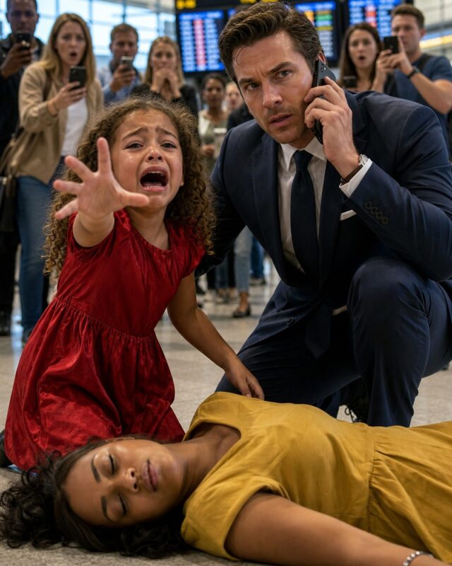 Ein Milliardär hatte gerade seinen Flug verpasst, als ein kleines Mädchen auf ihn zugerannt kam und rief: — Bitte, helfen Sie mir! Meine Mama wacht nicht auf!