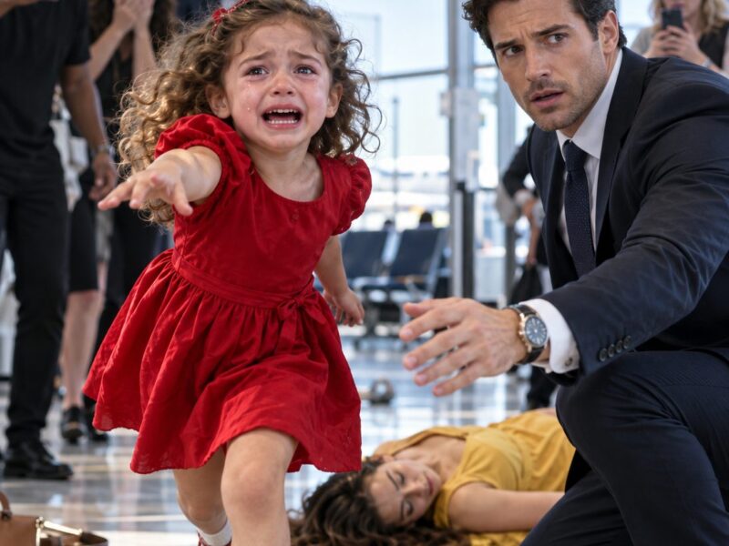 Ein Milliardär hatte gerade seinen Flug verpasst, als ein kleines Mädchen auf ihn zugerannt kam und rief: — Bitte, helfen Sie mir! Meine Mama wacht nicht auf!