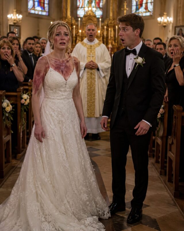 Am Altar zieht sie ihr Hochzeitskleid aus und enthüllt die Beweise, die ihren Ehemann vor allen Gästen zu Fall bringen werden